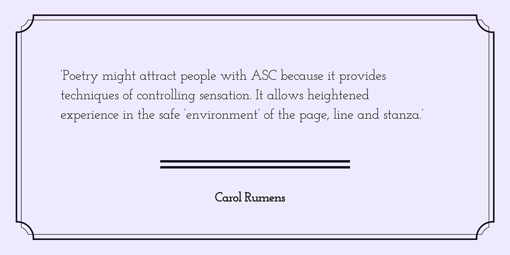 aspie-chromatics carol rumens asberger's syndrome poetry