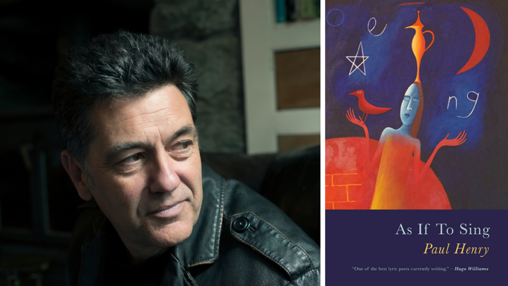 Left: Paul Henry. Right: Image of the cover of As If To Sing