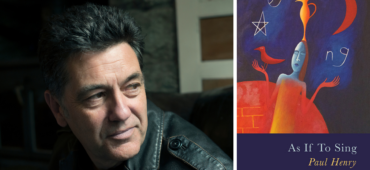 Left: Paul Henry. Right: Image of the cover of As If To Sing