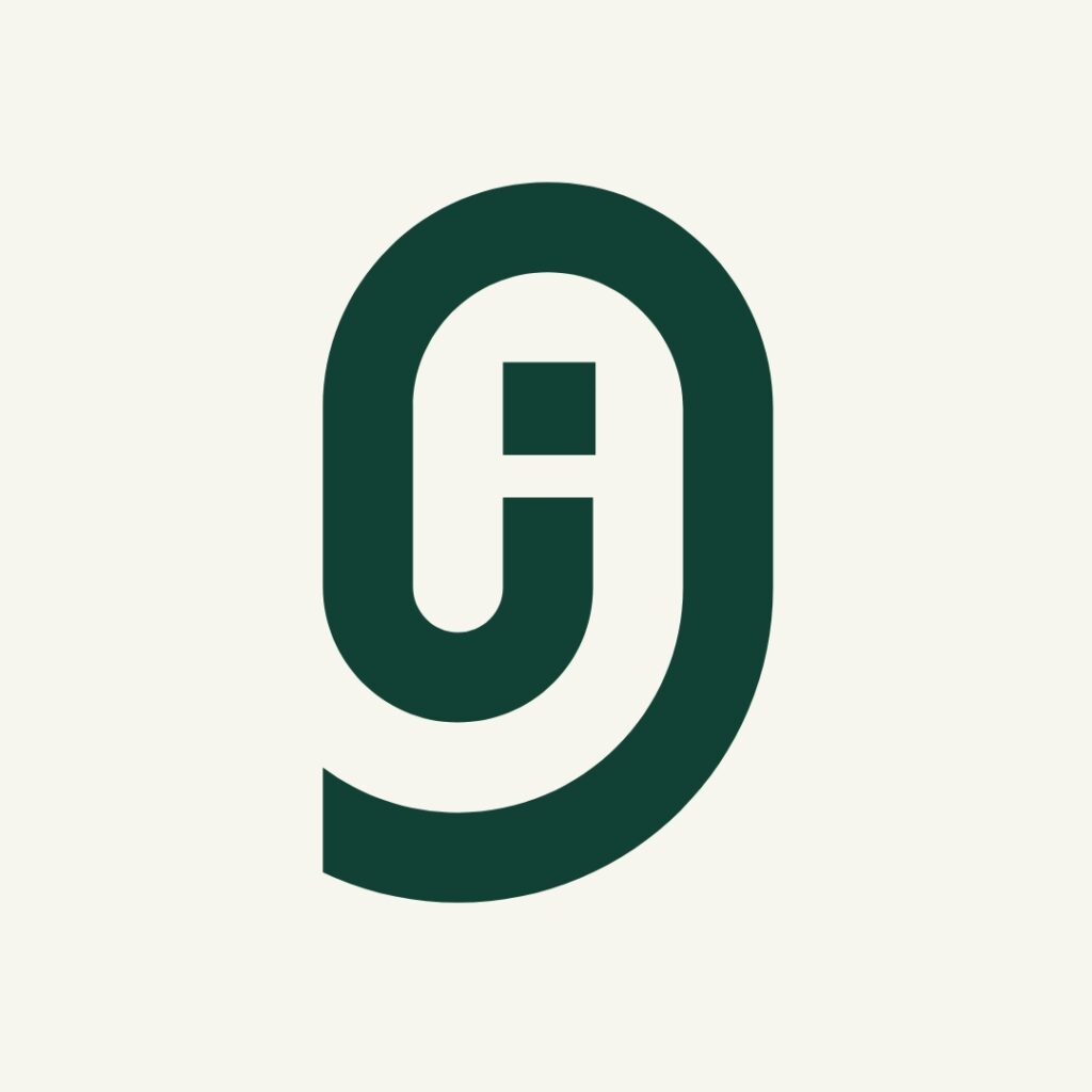 Inclusive Journalism Cymru logo. Green symbol against a cream background