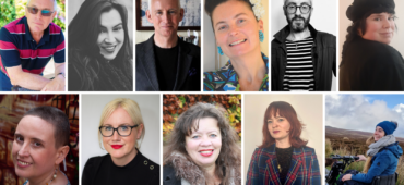 Left to right: Tony Curtis, Carrie Etter, Grahame Davies, Katrina Naomi, Lorcan Black, Betty Doyle, Kathryn Bevis, Wendy Allen, Maggie Harris, Emily Cotterill, Bethany Handley