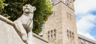 Photo of the stone lioness from Cardiff's iconic Animal Wall
