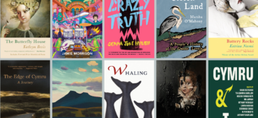 Series of Seren book covers. Left to right: The Butterfly House, Wonderboy, The Crazy Truth, This Stolen Land, Battery Rocks, The Edge of Cymru, A Darker Way, Whaling, Strange Husbandry, Cymru & I