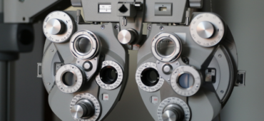 Close up photo of an optician's testing equipment