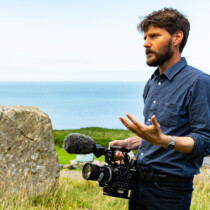 Photo of Carwyn Jones working on the location for ITV Vanished Wales