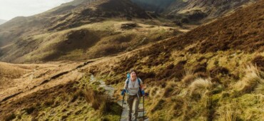 Photo of Julie Brominicks climbing Cader Idris.